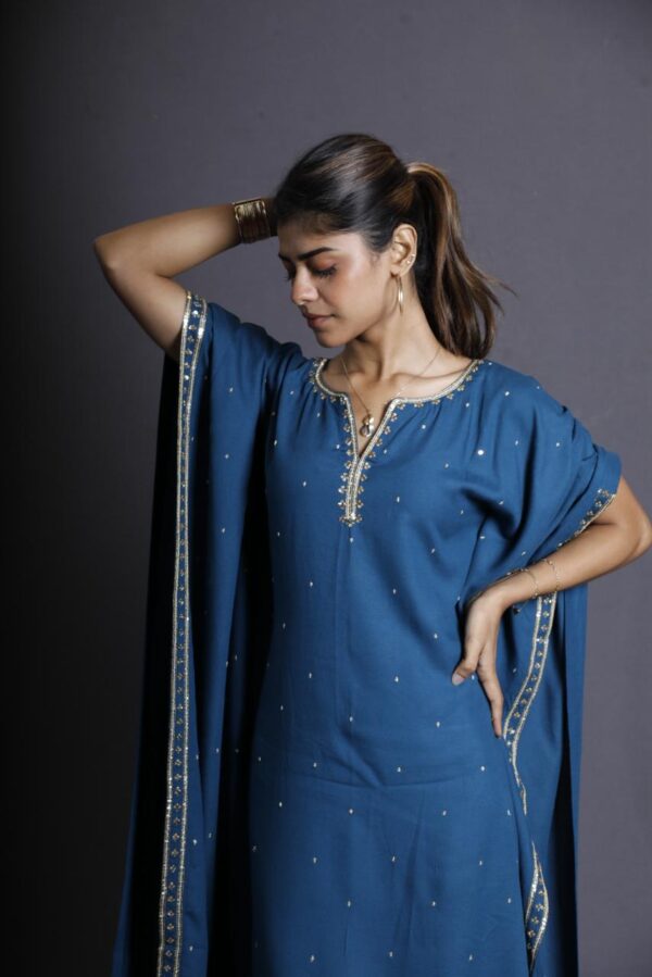 Aahana gold sequin embroidered kaftan