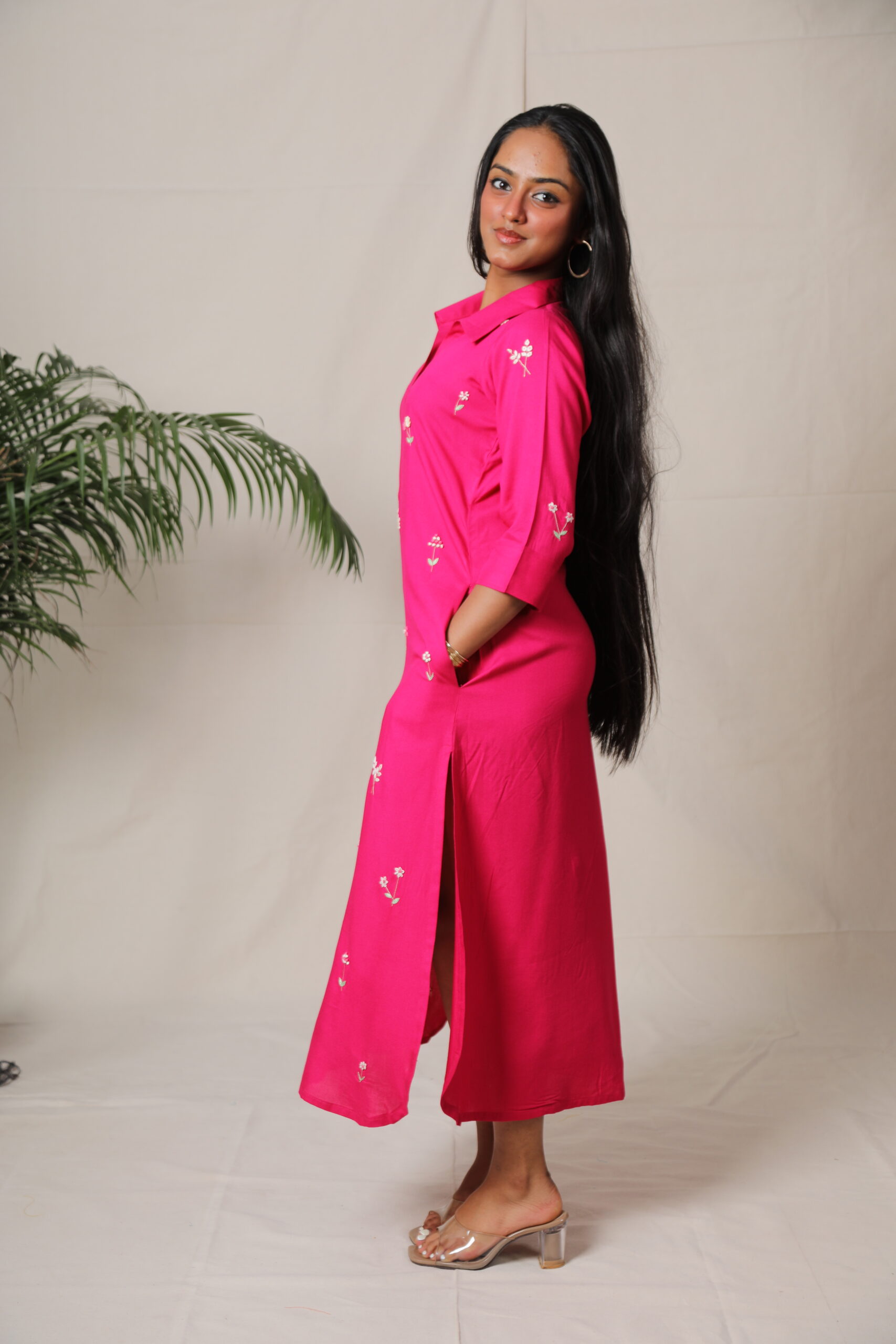 Roselia Pink Shirt Dress - Image 2