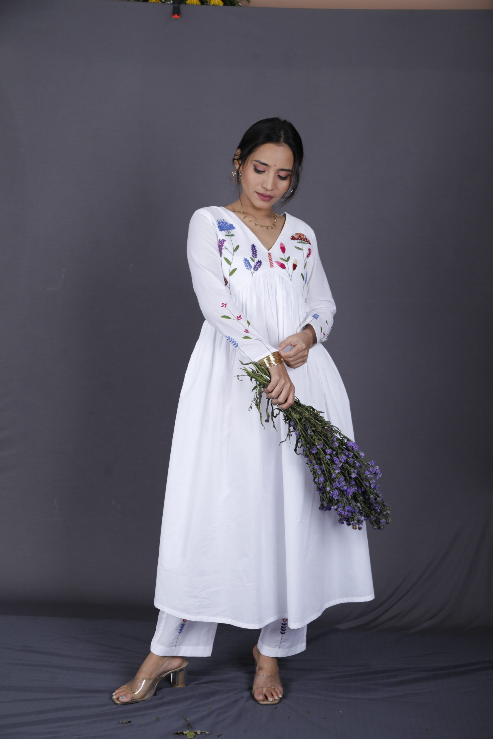 Zara Floral White Dress