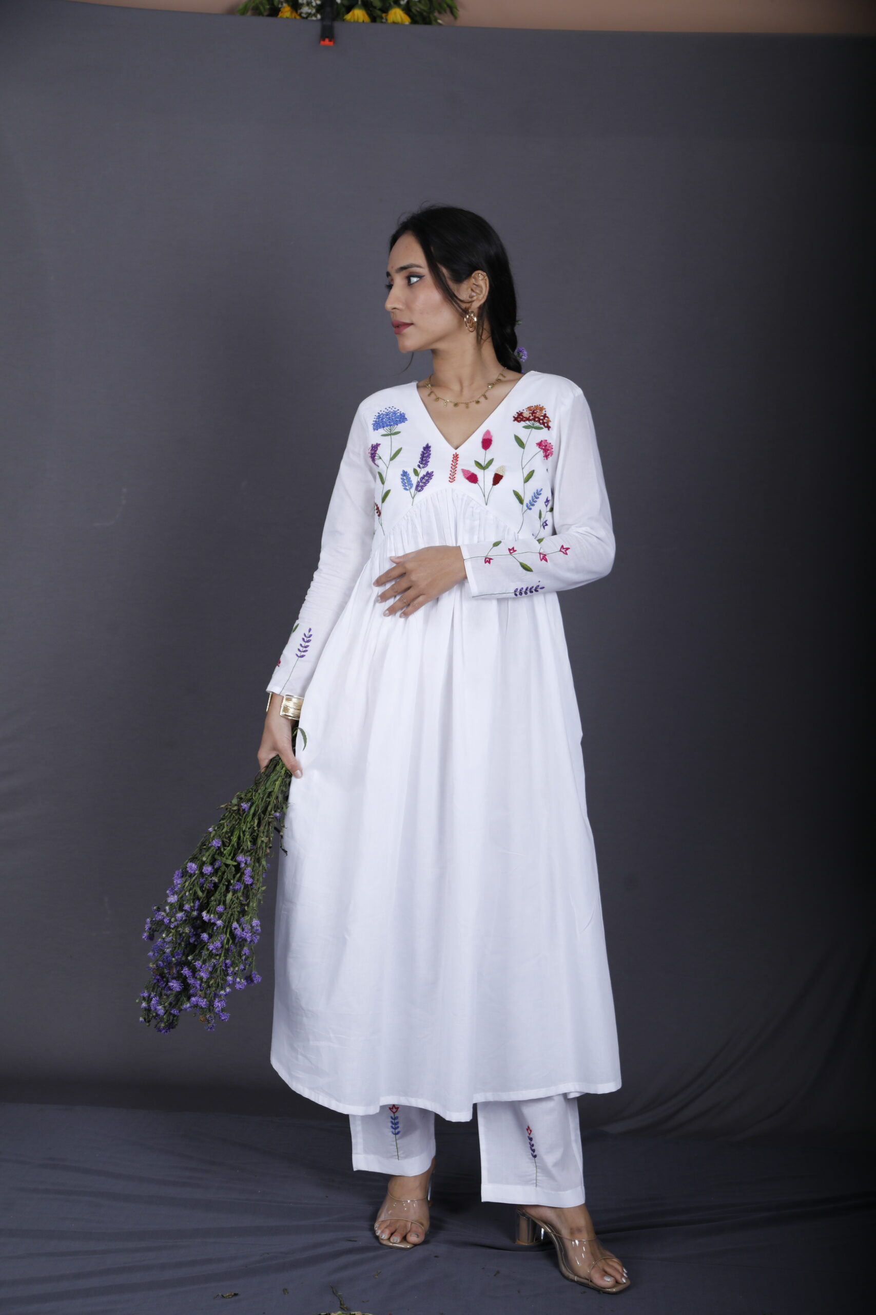 Zara Floral White Dress - Image 2