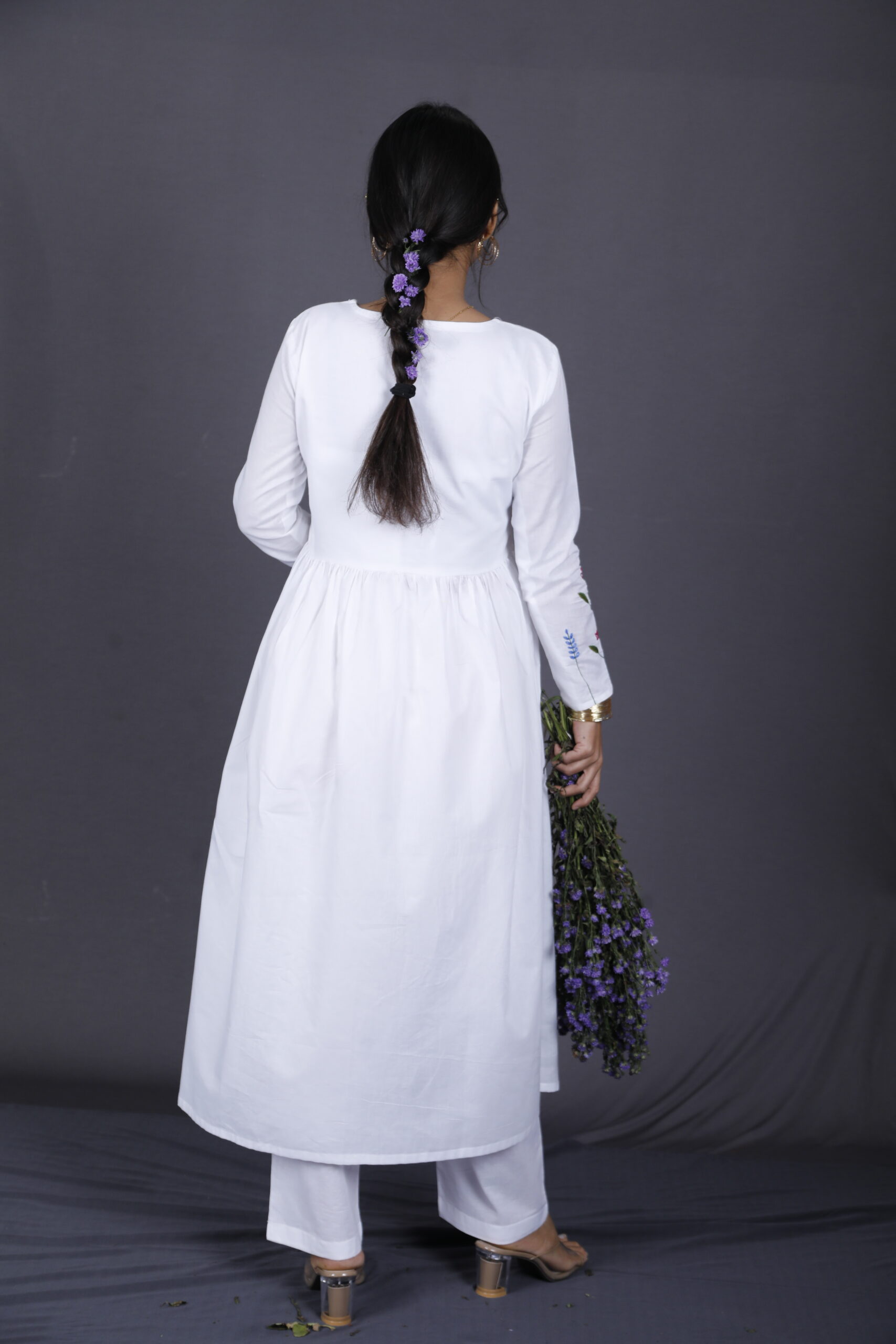 Zara Floral White Dress - Image 4