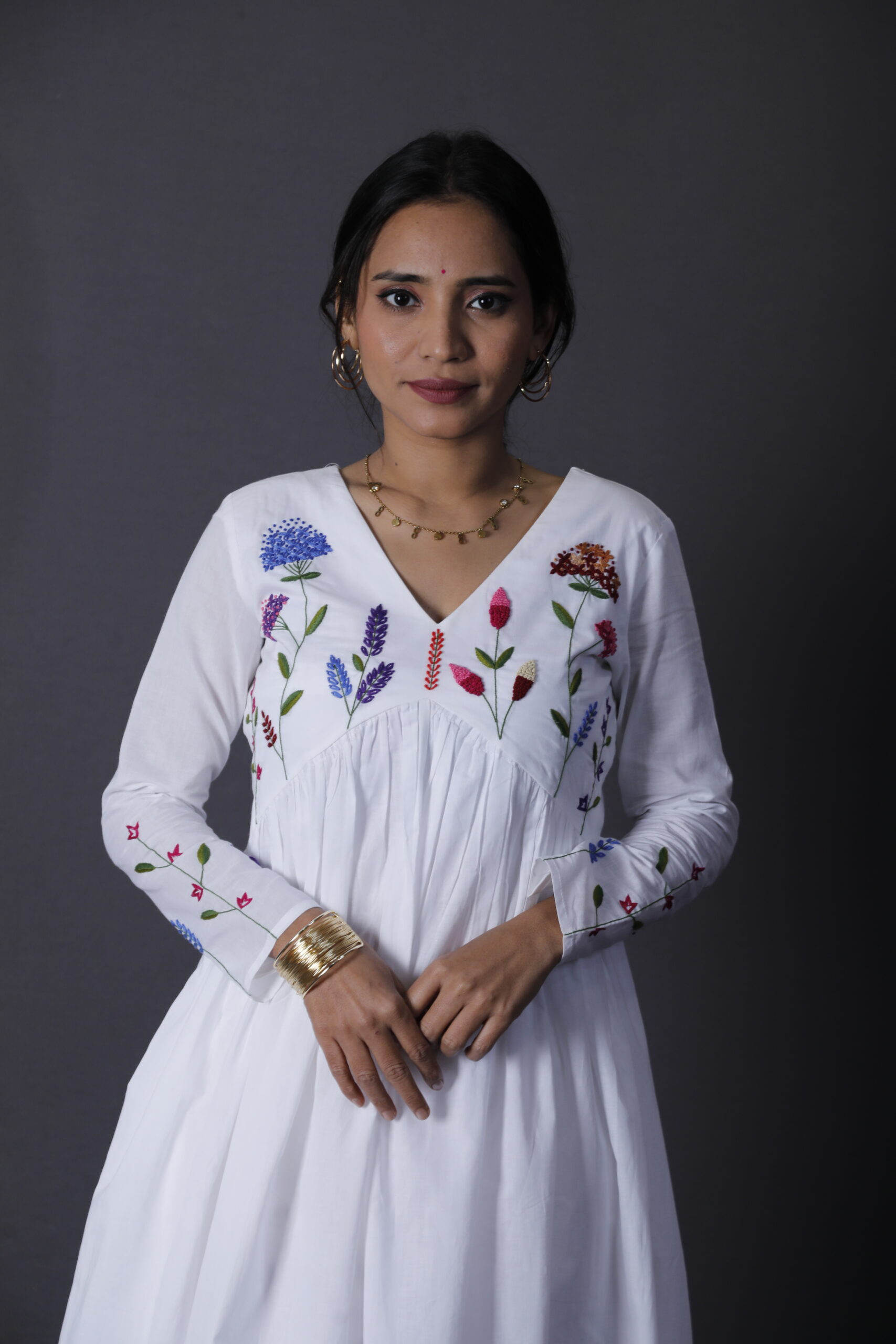 Zara Floral White Dress - Image 5